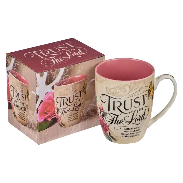 Mug - Trust in the Lord Pink Floral - Pro 3:5