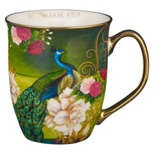 Load image into Gallery viewer, Mug - Blessed Peacock Ceramic - Jer 17:7
