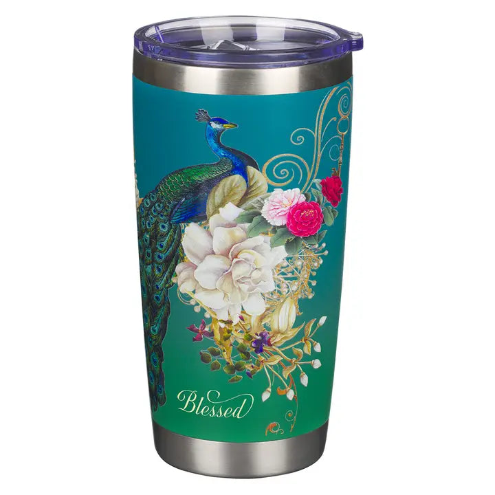 Tumbler (Stainless Steel) Blessed Blue Peacock