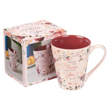 Load image into Gallery viewer, Mug - The Plans I Have for You Plum Floral Ceramic Coffee Mug – Jeremiah 29:11
