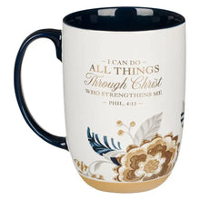 Load image into Gallery viewer, Mug - Blue/Brown All Things Phil. 4:13
