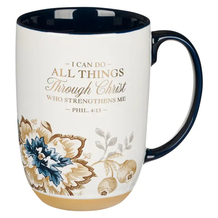 Mug - Blue/Brown All Things Phil. 4:13