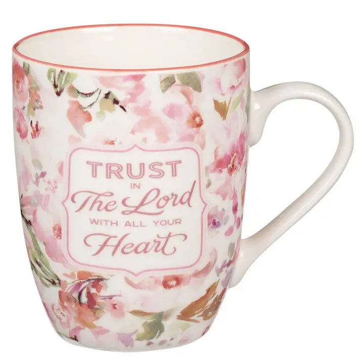 Mug - Coral Floral Trust in the Lord Prov. 3:5-6